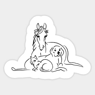 A Trio of Animals Sticker